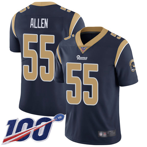 Los Angeles Rams Limited Navy Blue Men Brian Allen Home Jersey NFL Football #55 100th Season Vapor Untouchable